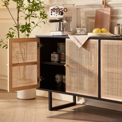 KAHO Rattan Solid Wood Sideboard