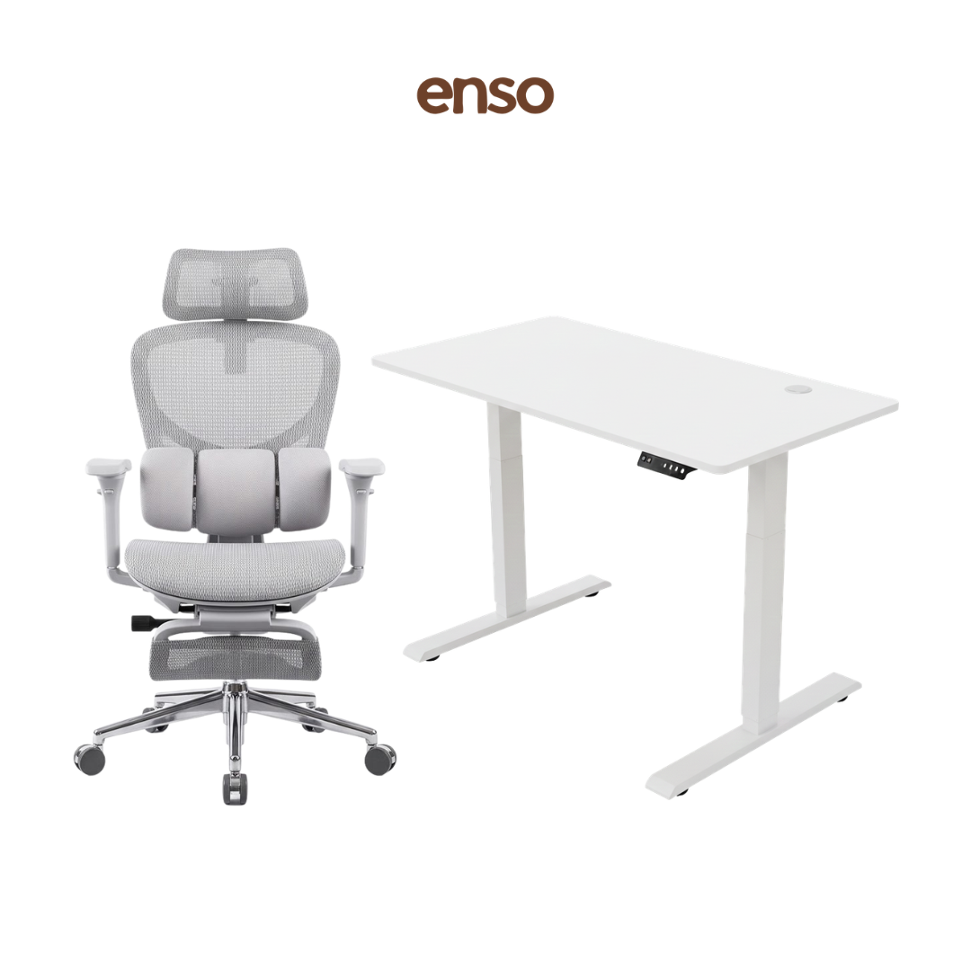 ZYRA Pro Ergonomic Office Chair + ENSO Standing Desk Bundle
