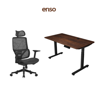 VENTRA Ergonomic Office Chair + ENSO ProTouch Standing Desk Bundle