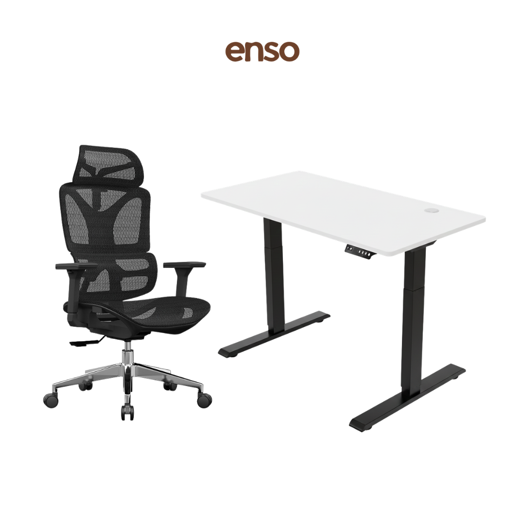 SELORA Ergonomic Office Chair + ENSO Standing Desk Bundle