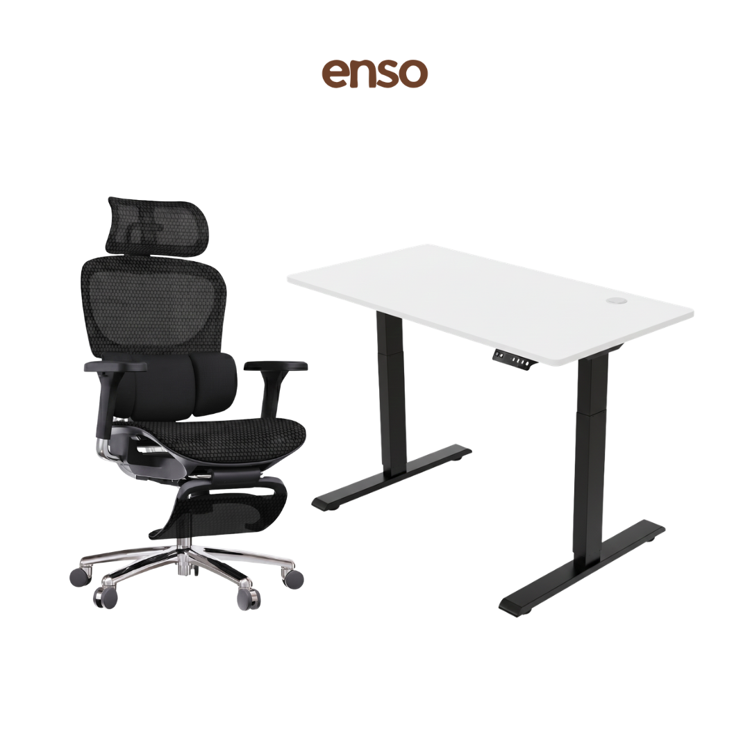 ZYRA Ergonomic Office Chair + ENSO Standing Desk Bundle