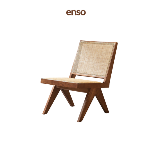 SORA Rattan Solid Pine Wood Lounge Chair