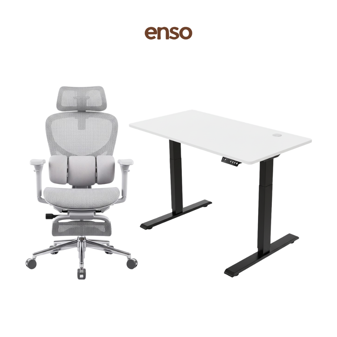ZYRA Pro Ergonomic Office Chair + ENSO Standing Desk Bundle