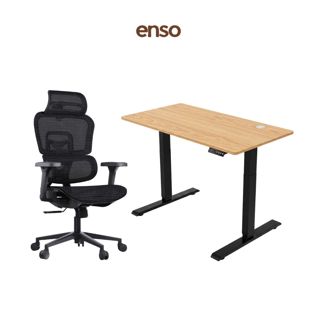 VENTRA Ergonomic Office Chair + ENSO Standing Desk Bundle