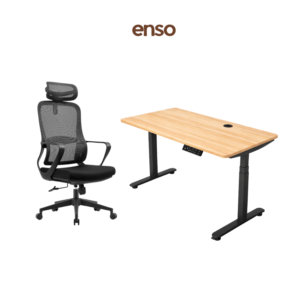 CALORA Ergonomic Office Chair + ENSO ProTouch Standing Desk Bundle
