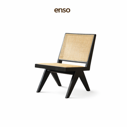 SORA Rattan Solid Pine Wood Lounge Chair