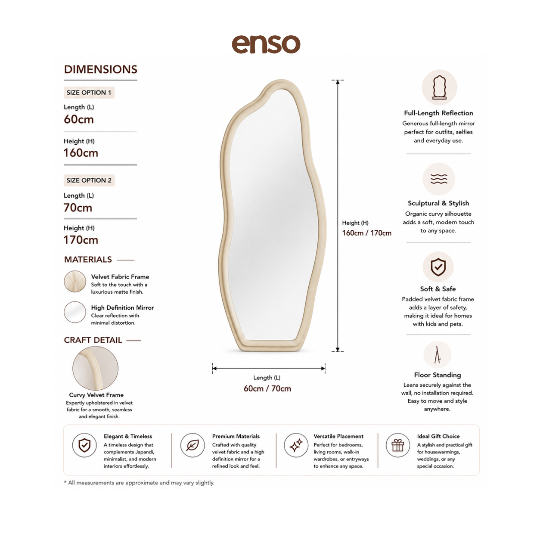 FLOAT Curvy Floor Stand Mirror