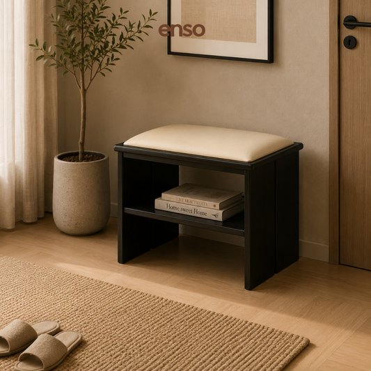 GENKAN Rattan Solid Wood Stool