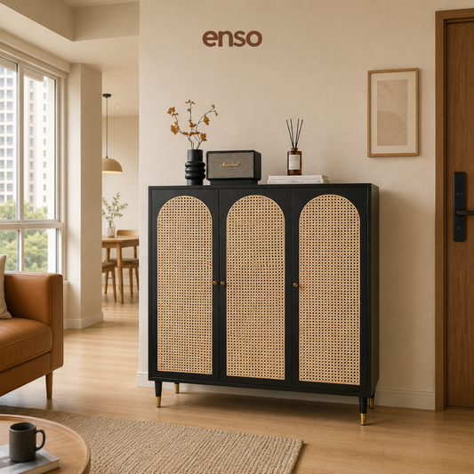 KADO Rattan Solid Wood Shoe Cabinet