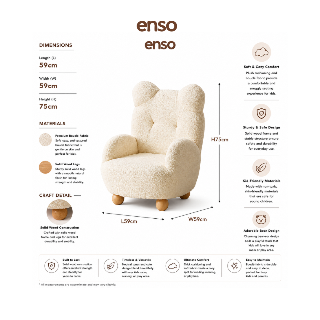 KUMA Bouclé Kids Chair