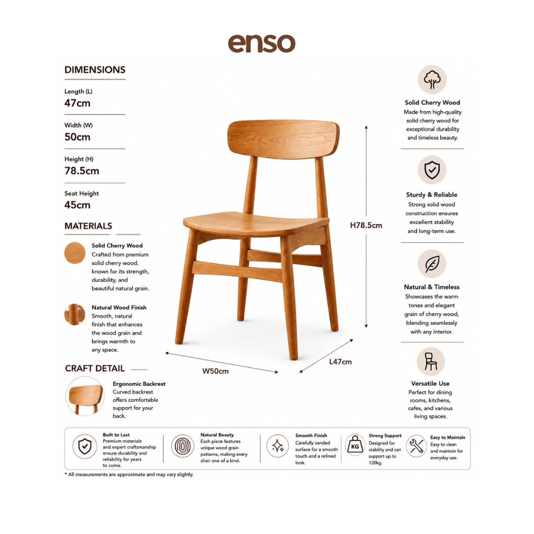 KUMI Solid Wood Dining Chair