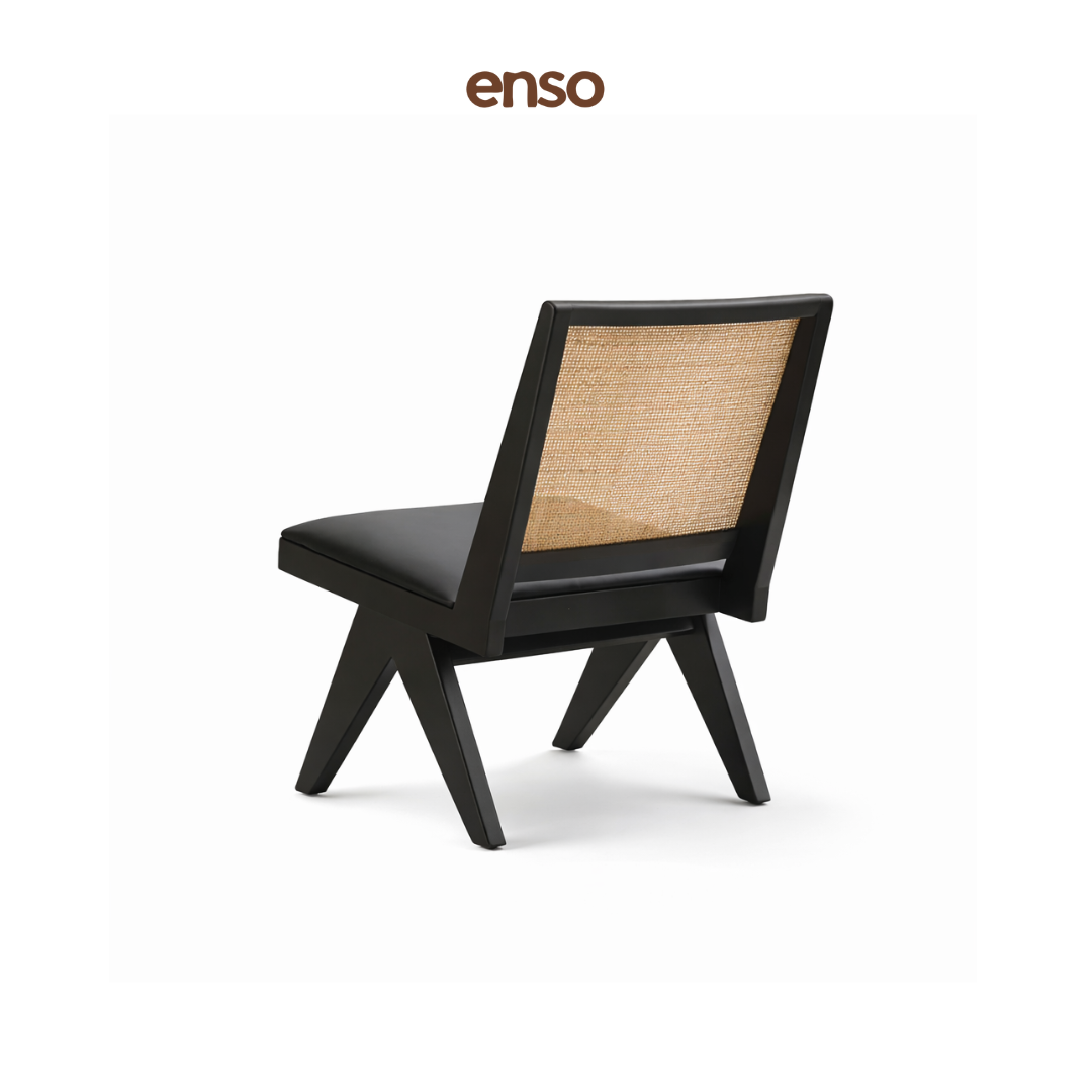 SORA Rattan Solid Pine Wood Lounge Chair