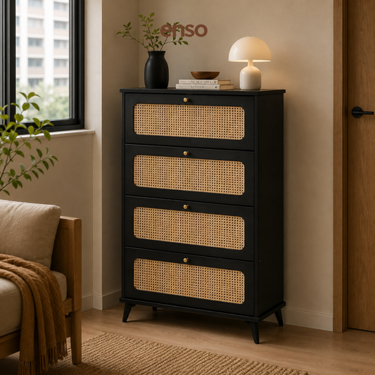 MAE Rattan Shoe Cabinet