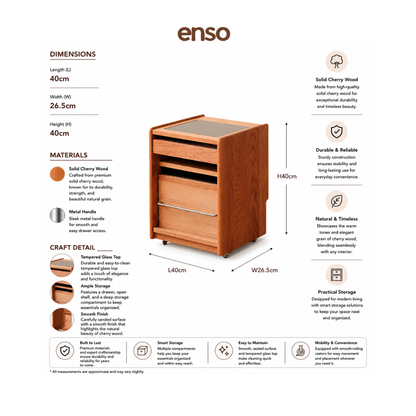RIKA Solid Wood Bedside Table