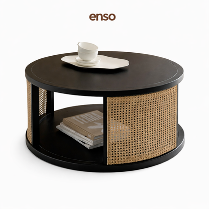 TSUKI Rattan Solid Wood Coffee Table